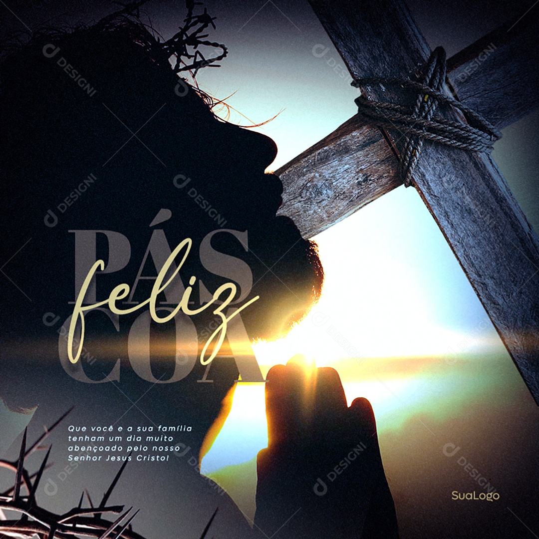 Feliz Páscoa 09 de Abril Social Media PSD Editável