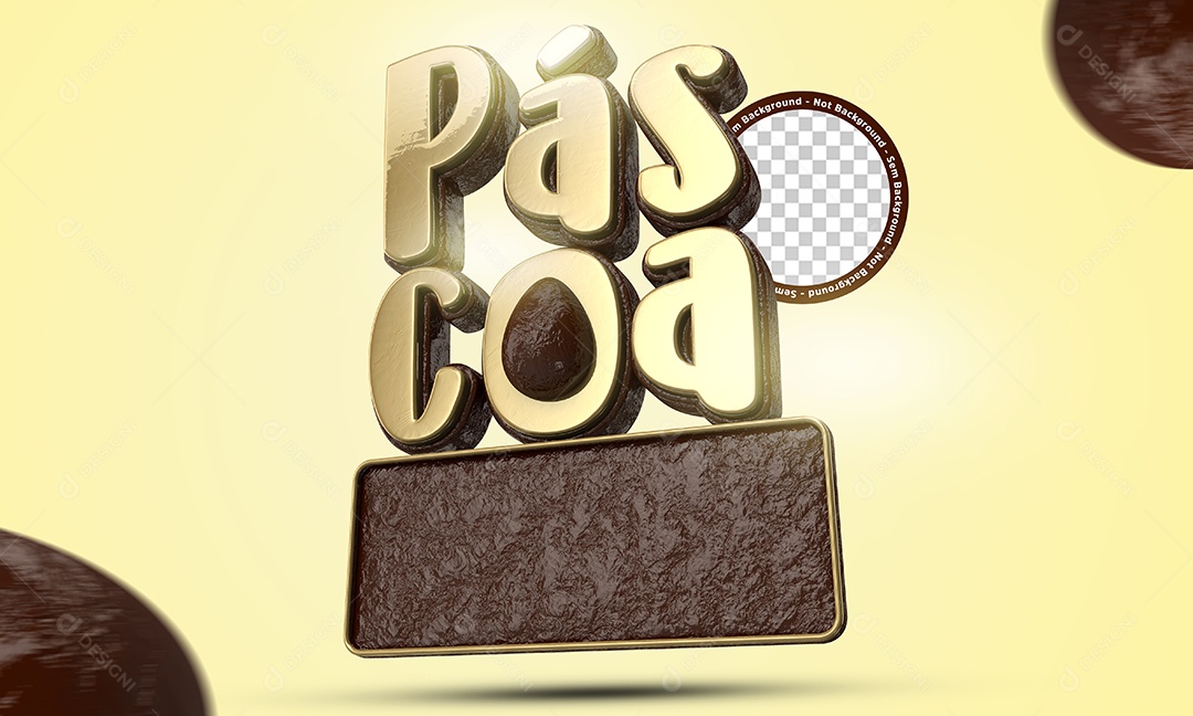 Páscoa Selo 3D de Chocolate Para Composição PSD
