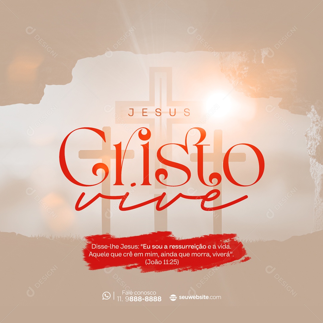 Cristo Vive Social Media PSD Editável