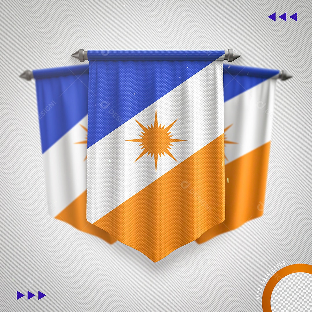 Elemento 3D Para Composição Bandeira do Tocantins PNG Transparente