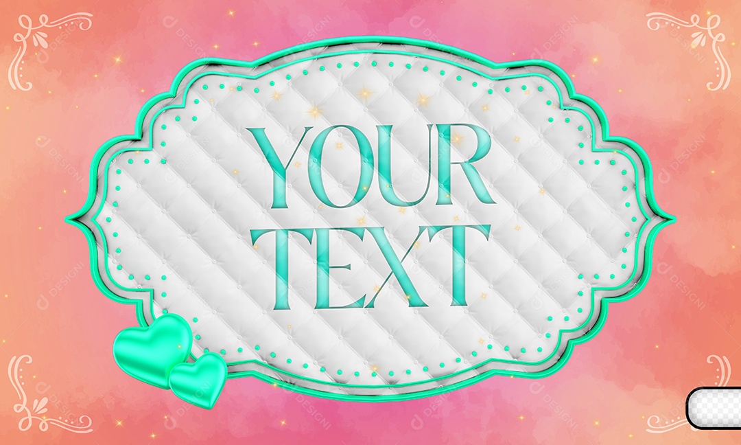 Caixa De Texto Branca Letra Azul Elemento 3D PSD