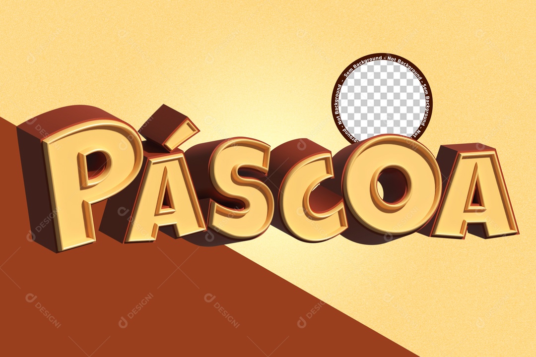 Páscoa Texto 3D Para Composição PSD