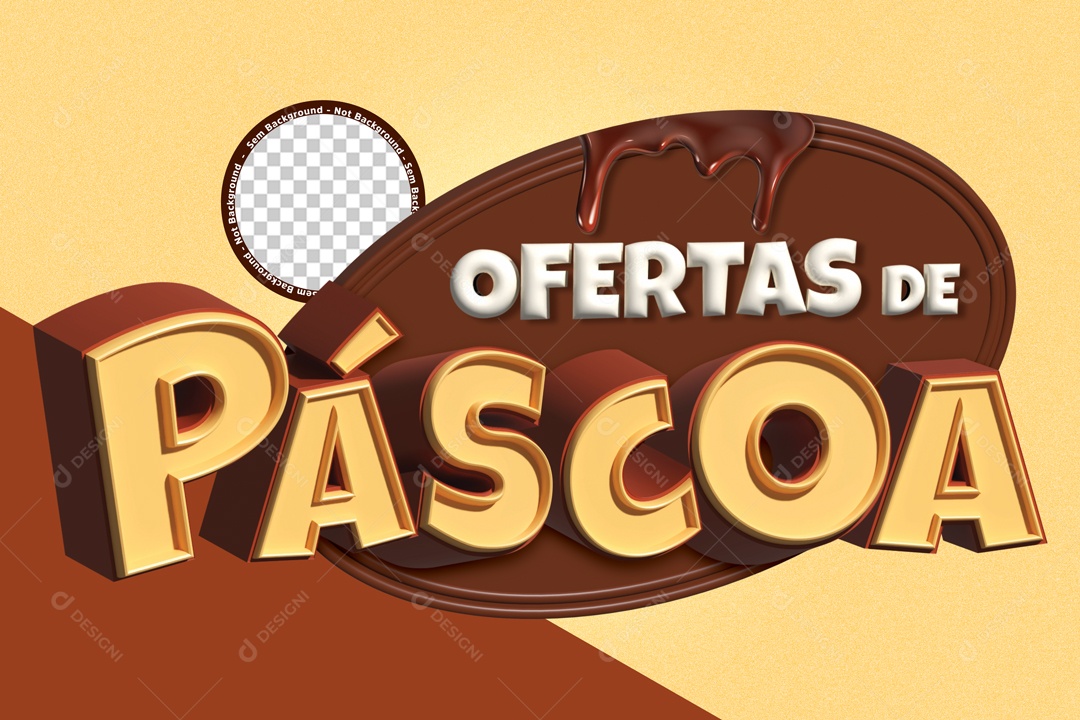 Ofertas De Páscoa Selo 3D Para Composição PSD