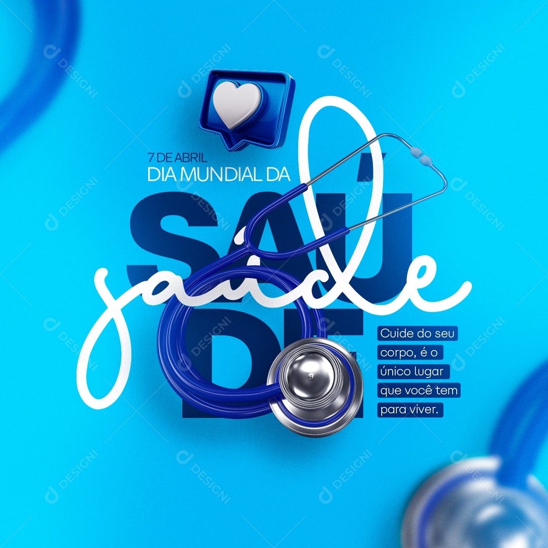 Cuide Do Seu Corpo Dia Mundial Da Saúde Social Media PSD Editável
