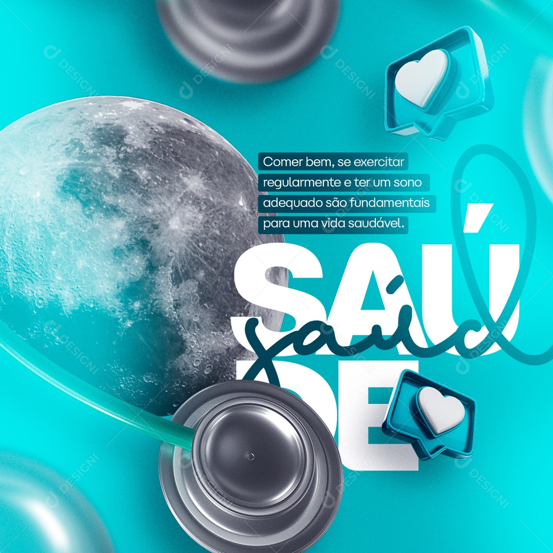 Comer Bem Se Exercitar Regulamente E Ter Um Sono Adequeado Dia Mundial Da Saúde Social Media PSD Editável
