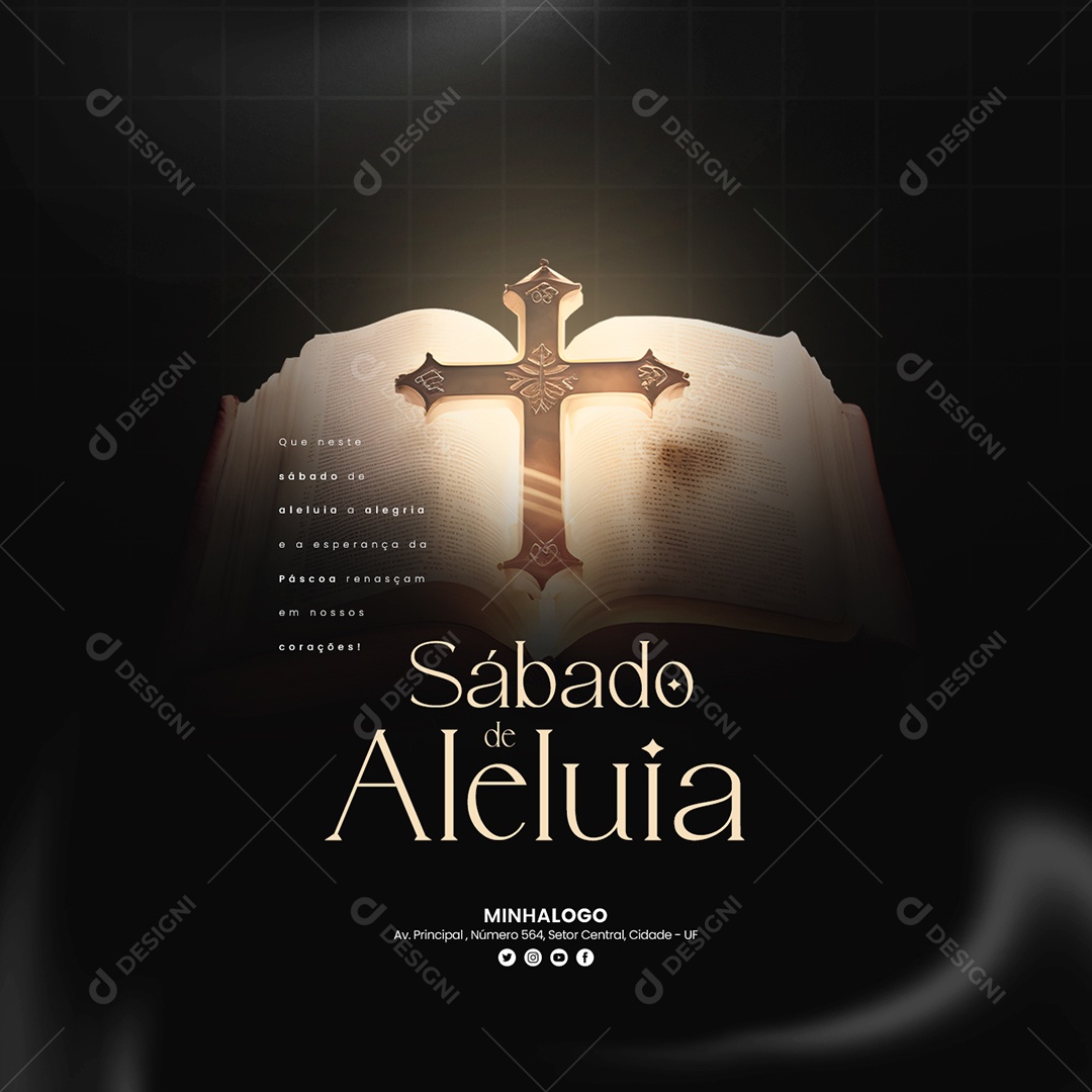 Que Neste Sábado De Aleluia A Alegria E A Esperança Da Páscoa Renasçam Social Media PSD Editável