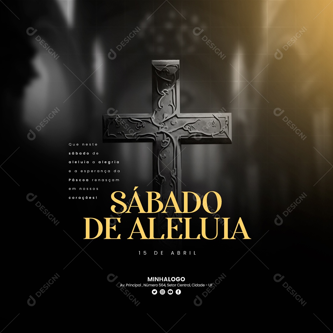 Que Neste Sábado De Aleluia A Alegria E A Esperança Da Páscoa Renasçam Social Media PSD Editável
