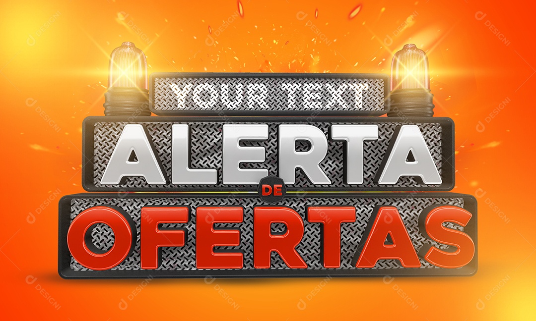 Selo 3D Alerta De Ofertas Vermelho Para Composição PSD