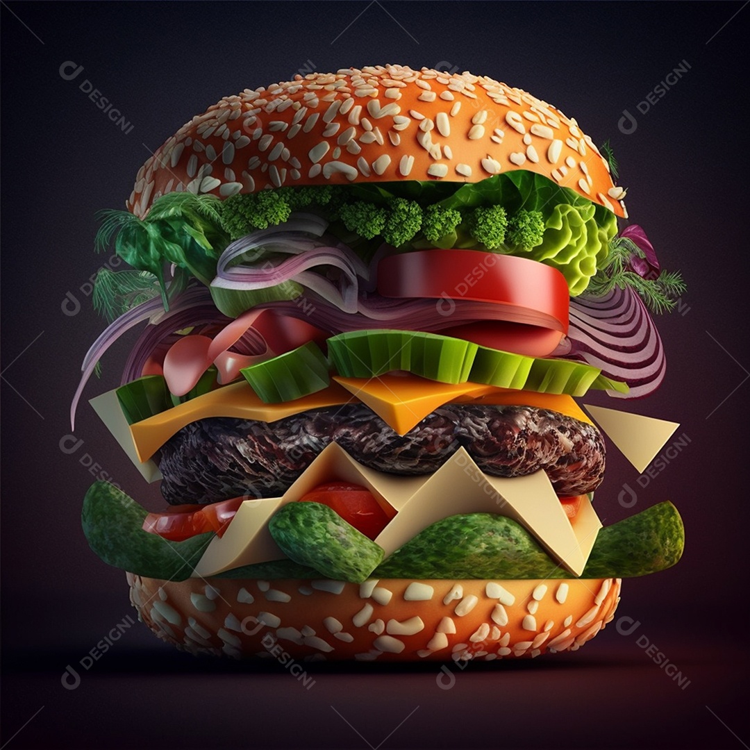 Delícioso hambúrguer sobre fundo isolado