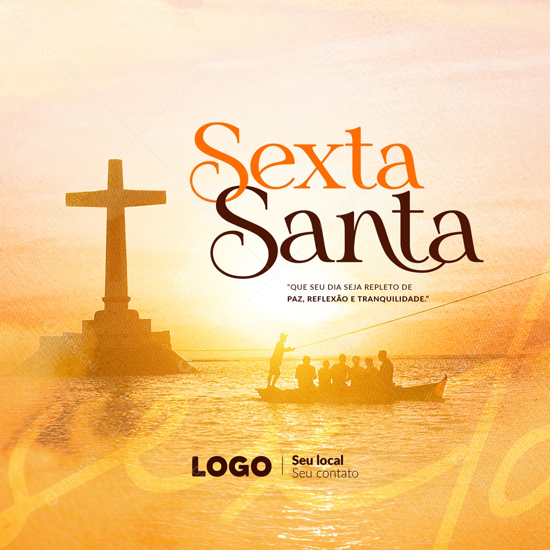 Social Media Sexta Feira Santa Paz Reflexão Tranquilidade Para Composição PSD