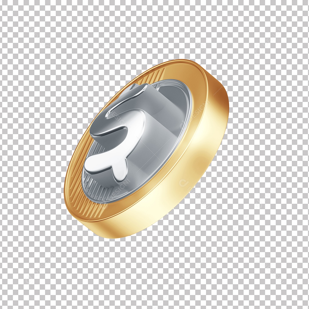Elemento 3D Moeda Dourada E Prata Com Símbolo De Cifrão PNG Transparente