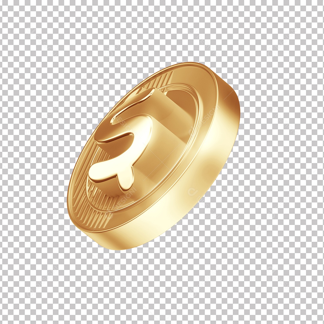 Elemento 3D Moeda Dourada Com Símbolo De Cifrão PNG Transparente