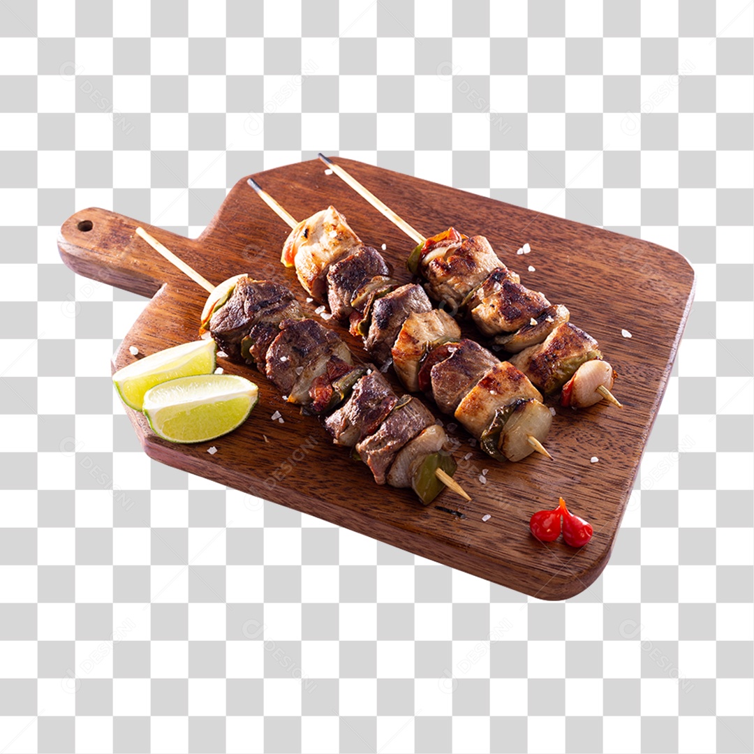 Tabua de Carne com Espetos PNG Transparente