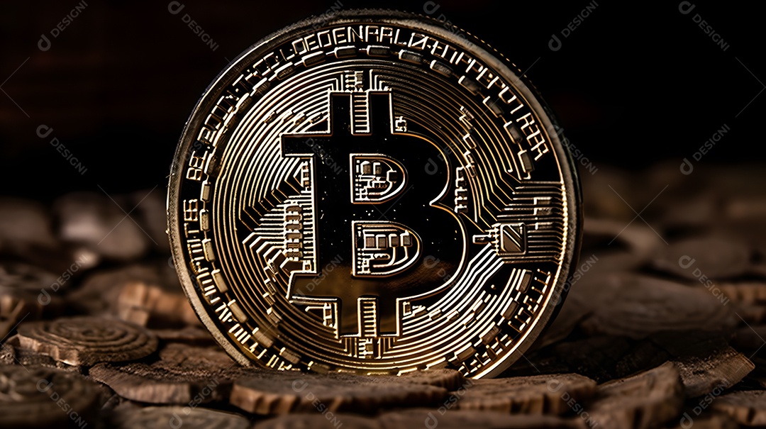 Moeda bitcoin sobre fundo isolado