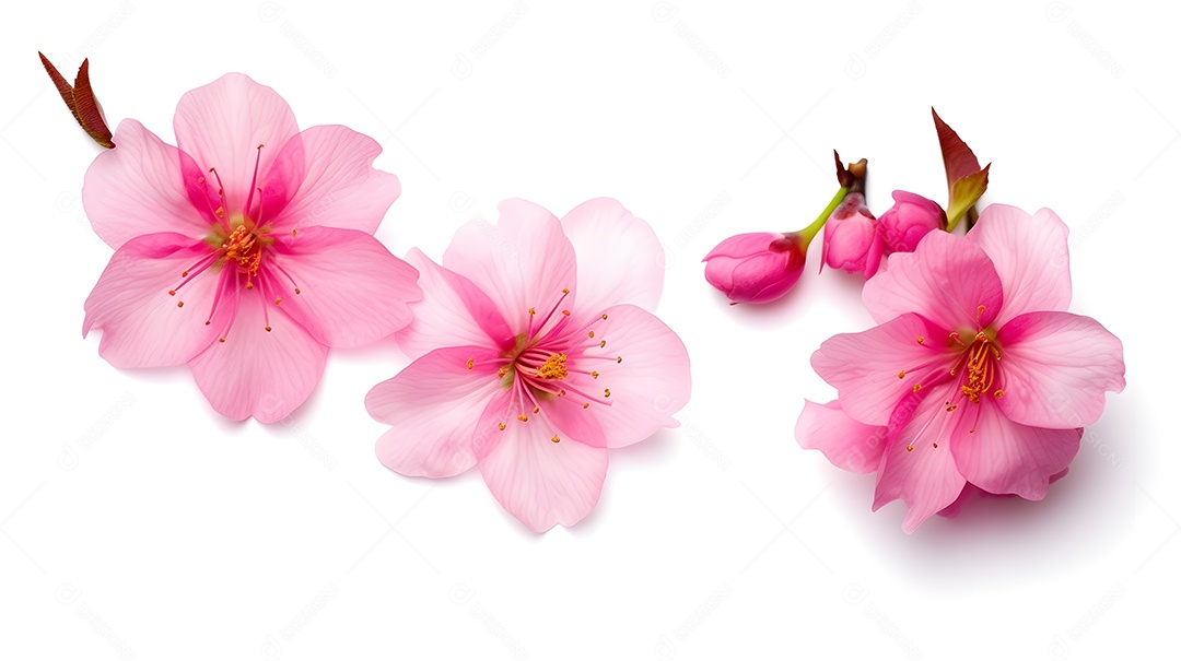 Lindas flores sobre fundo isolado