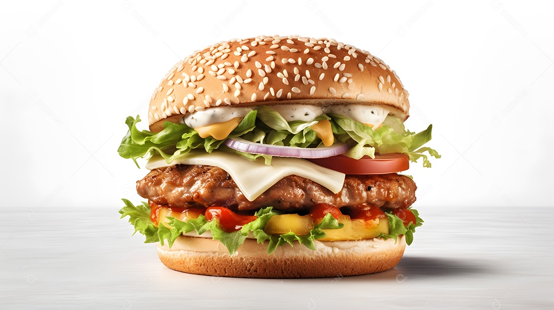 Saboroso hambúrguer caseiro na mesa de madeira