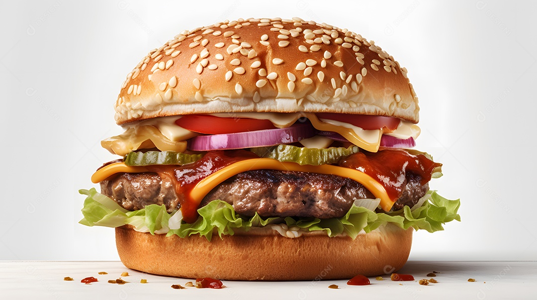 Saboroso hambúrguer caseiro na mesa de madeira