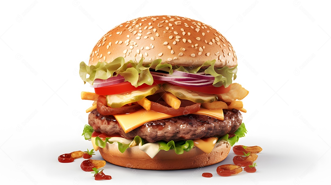 Saboroso hambúrguer caseiro na mesa de madeira