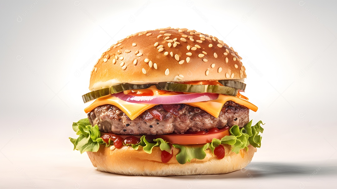 Saboroso hambúrguer caseiro na mesa de madeira