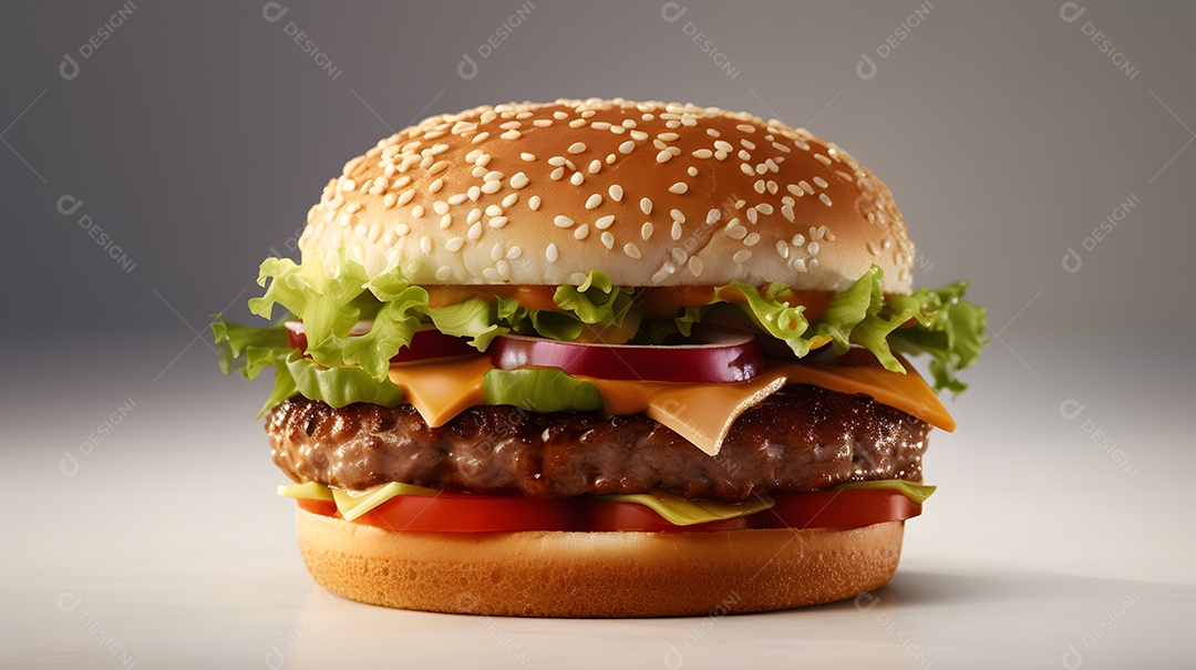 Saboroso hambúrguer caseiro na mesa de madeira