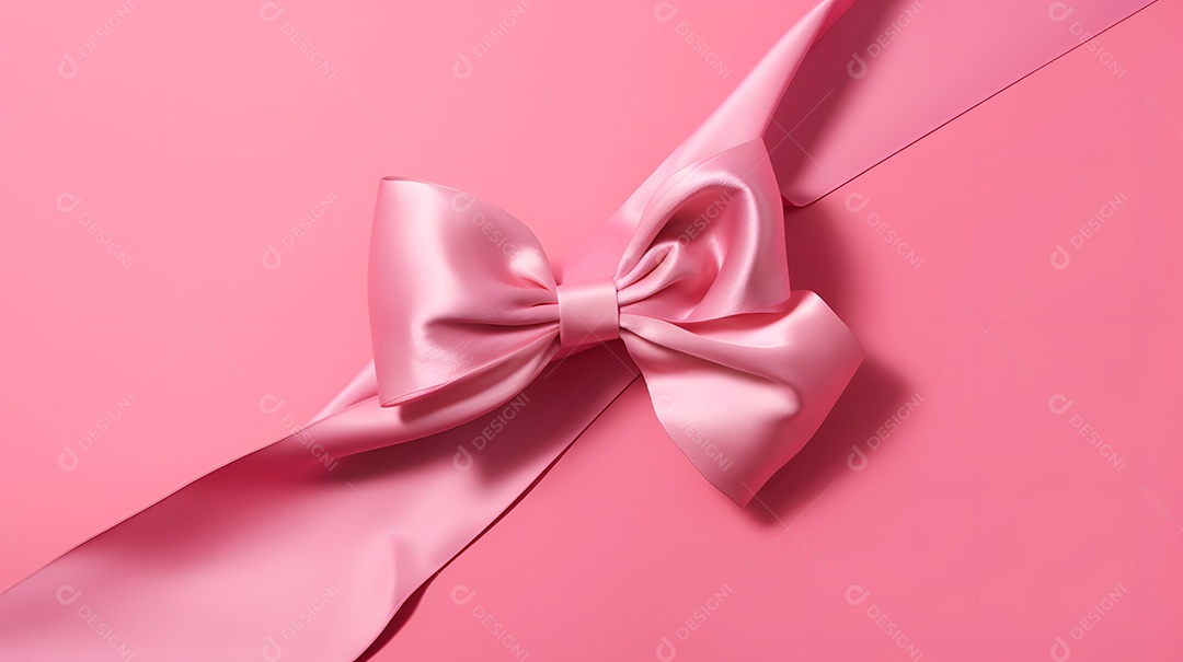Laço fita sobre fundo isolado rosa