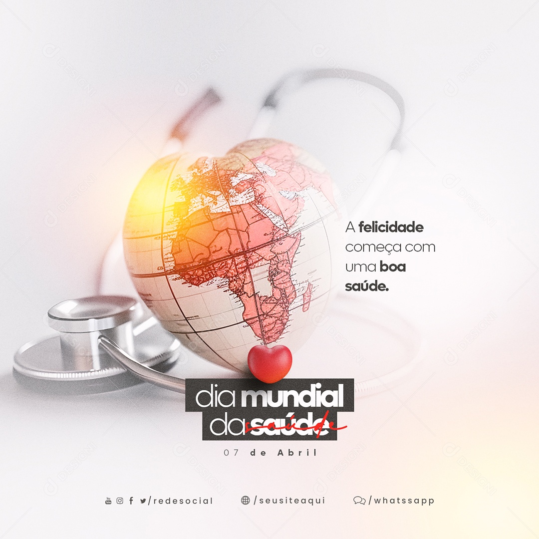 A Felicidade Começa Com Uma Boa Saúde Dia Mundial Da Saúde Social Media PSD Editável