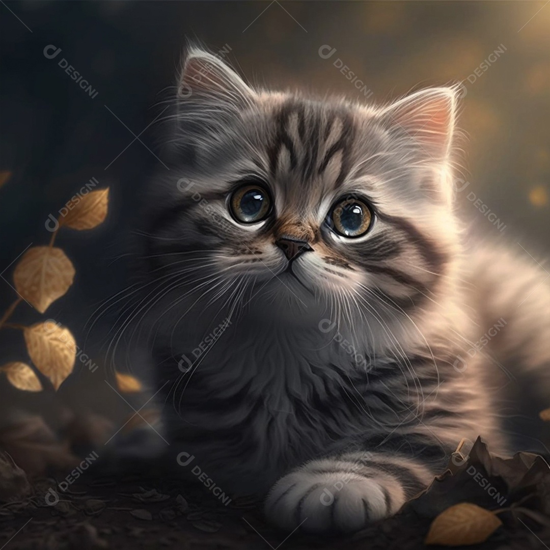 Lindo gatinho sobre fundo isolado