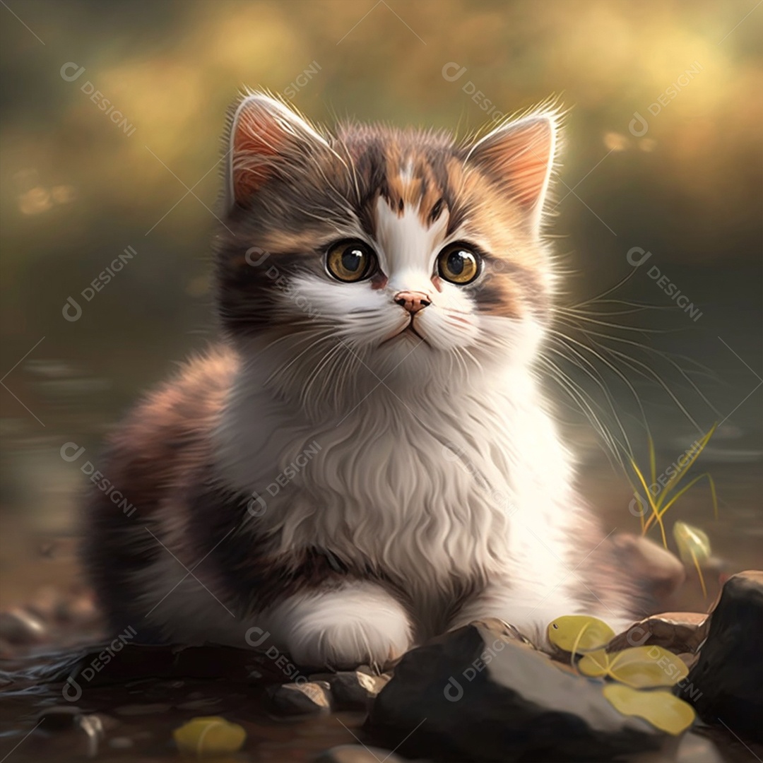 Lindo gatinho sobre fundo isolado