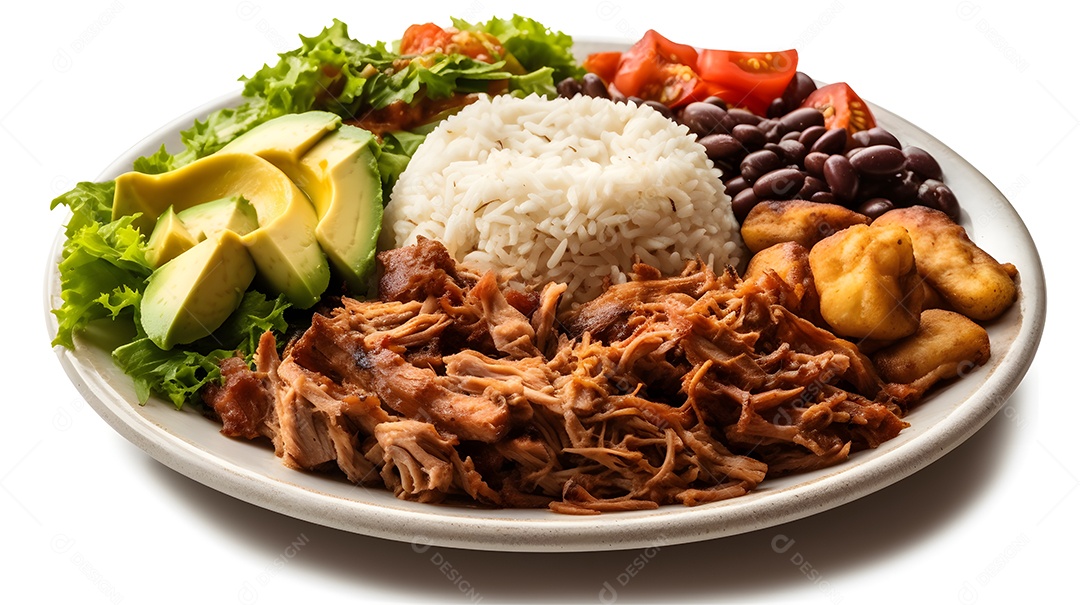 Carne grelhada arroz e salada sobre prato restaurante