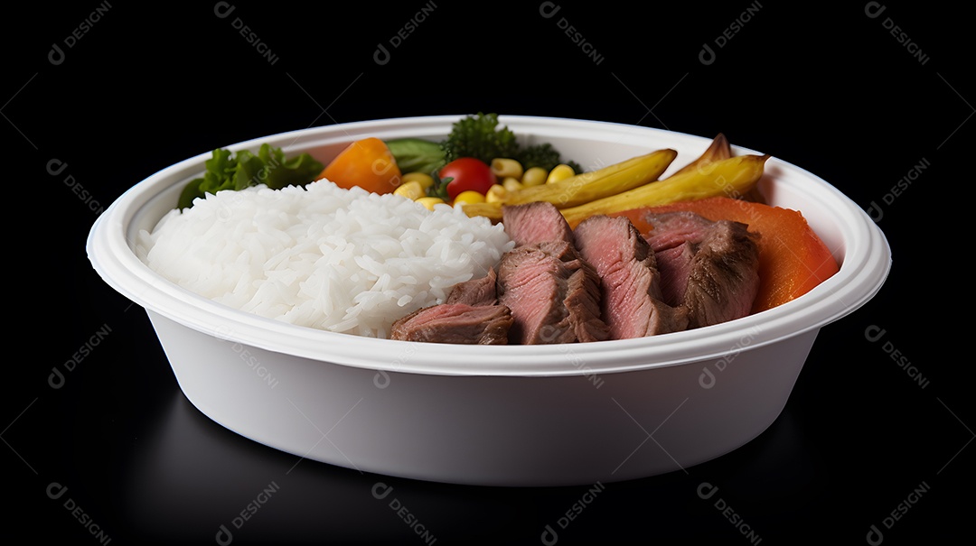 Prato de comida sobre fundo isolado