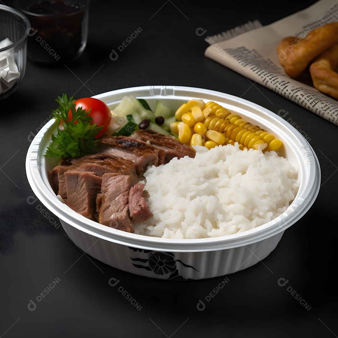 Prato de comida sobre fundo isolado