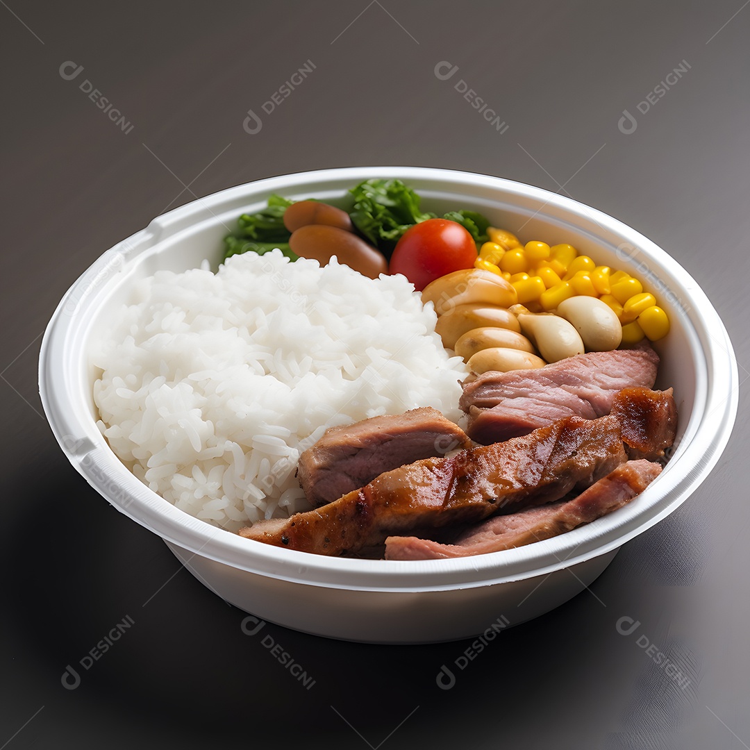 Prato de comida sobre fundo isolado