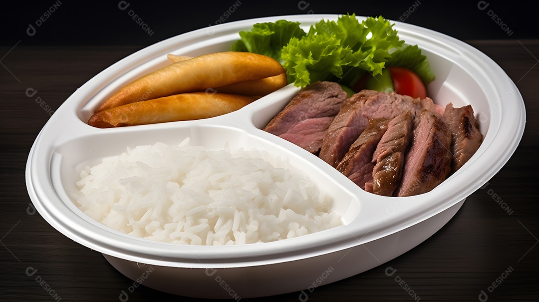 Prato de comida sobre fundo isolado