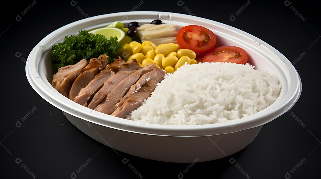 Prato de comida sobre fundo isolado