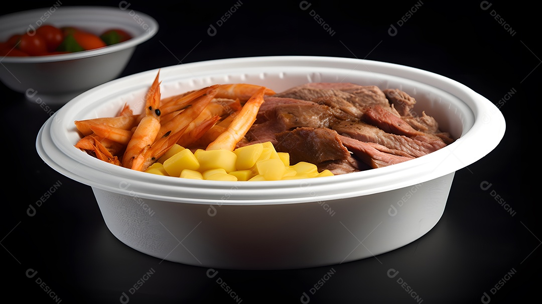 Prato de comida sobre fundo isolado