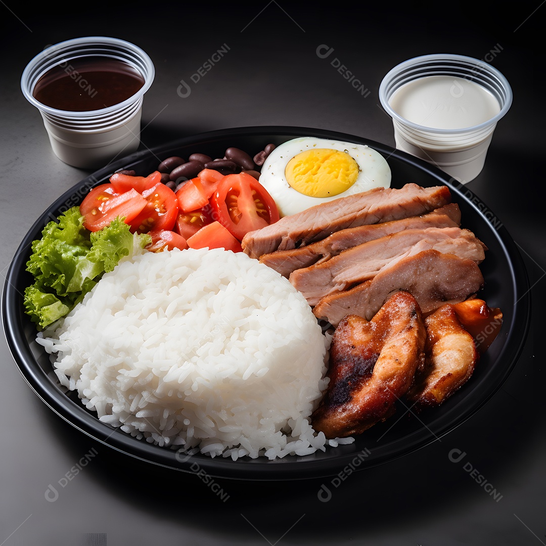 Prato de comida sobre fundo isolado