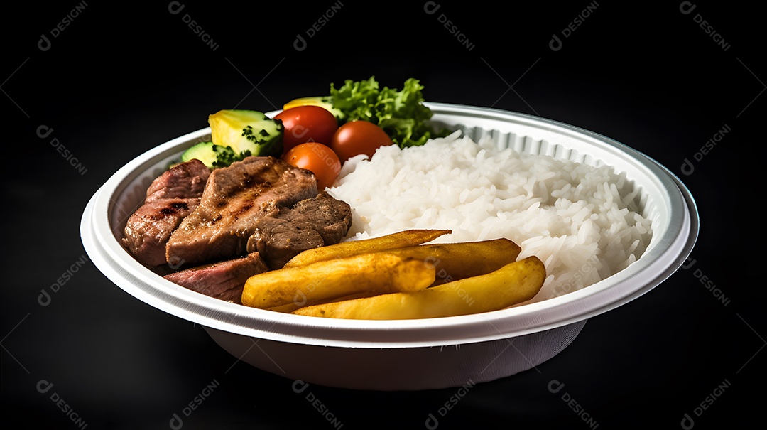 Prato de comida sobre fundo isolado