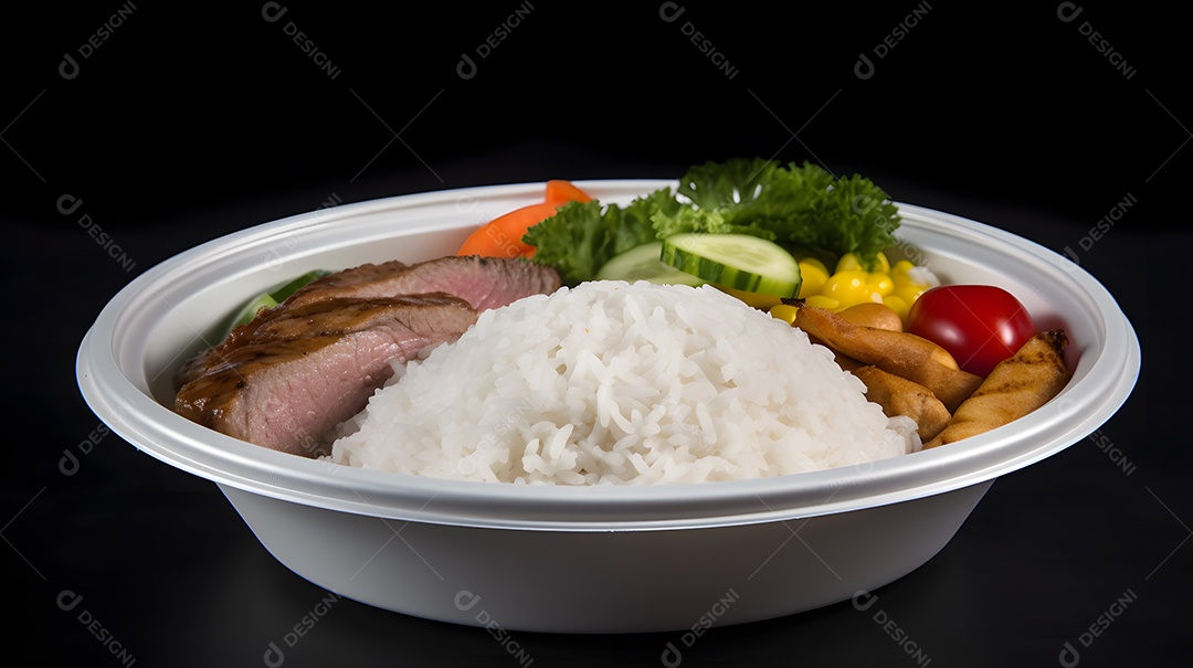 Prato de comida sobre fundo isolado