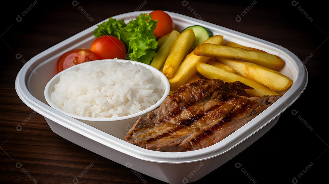 Prato de comida sobre fundo isolado