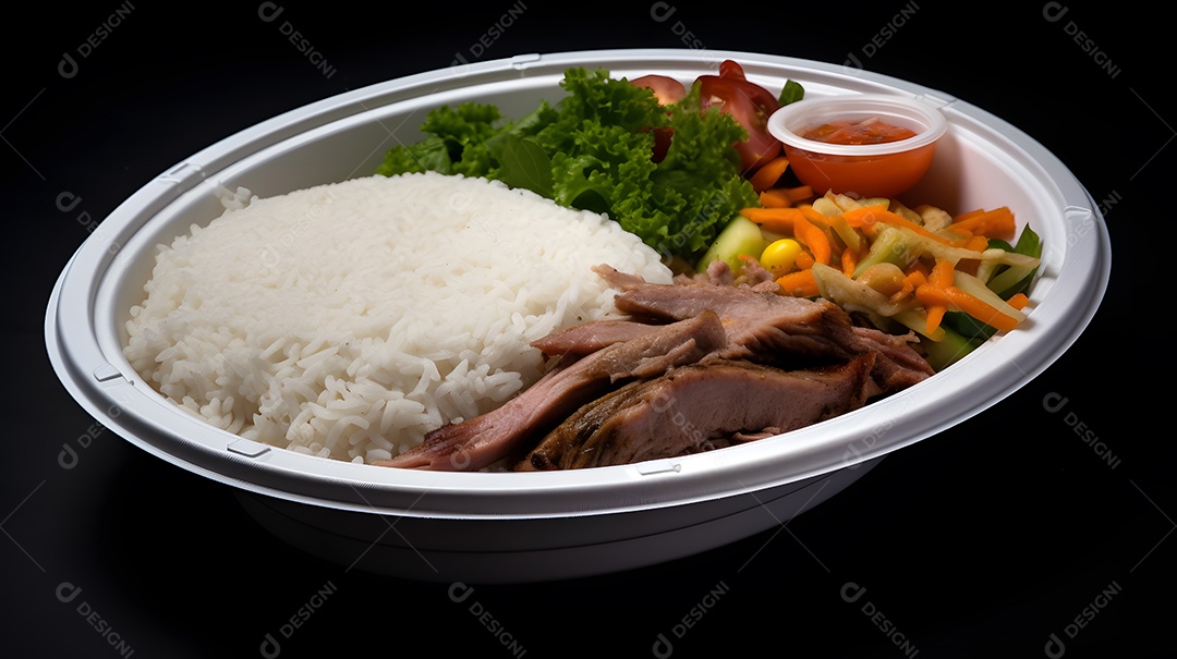 Prato de comida sobre fundo isolado