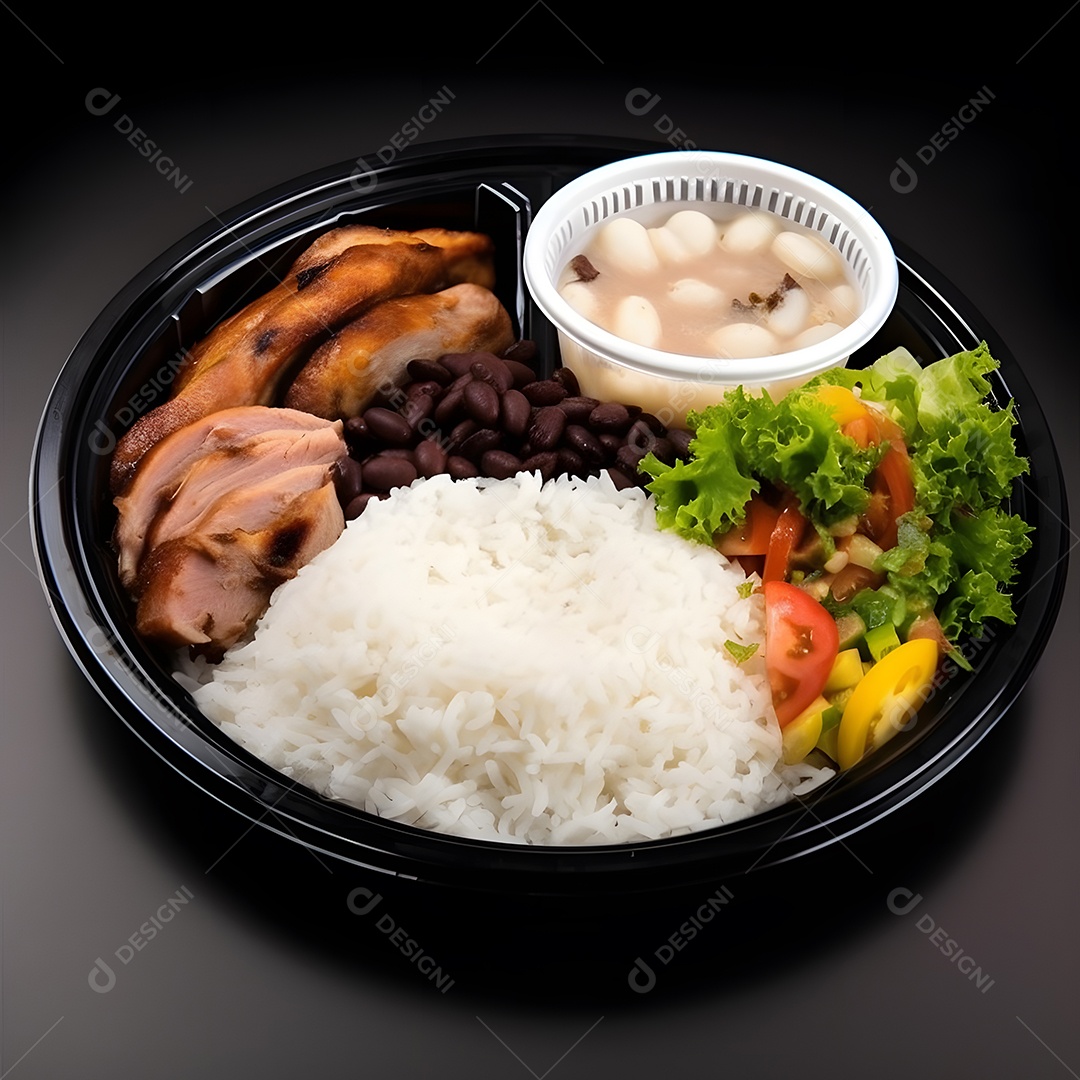 Prato de comida sobre fundo isolado