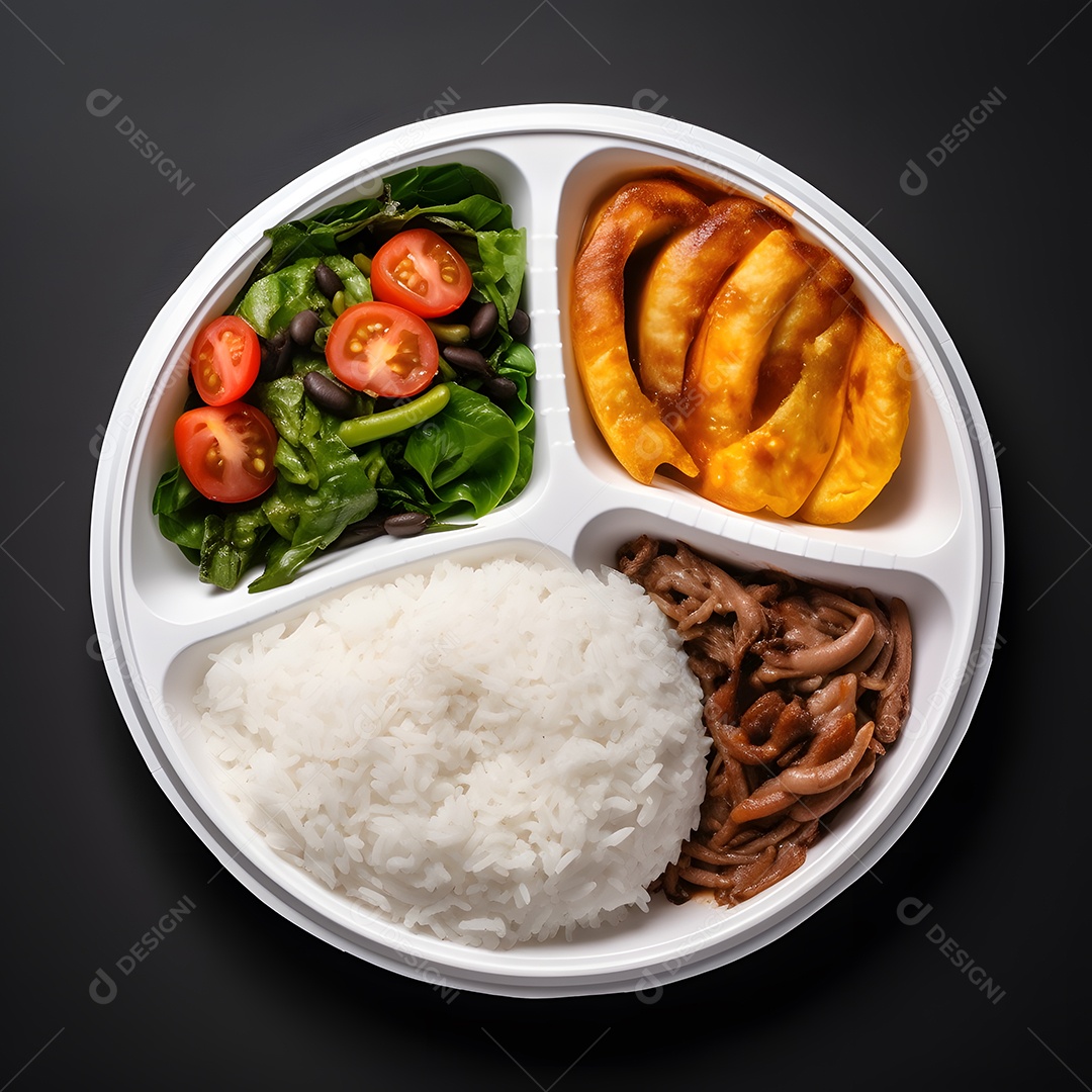 Prato de comida sobre fundo isolado