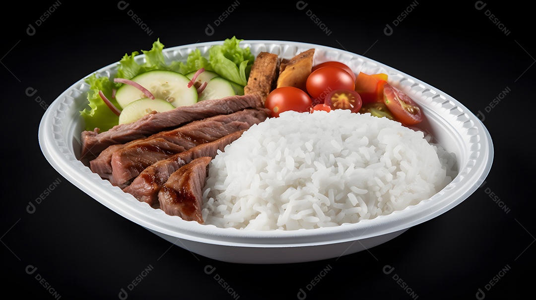 Prato de comida sobre fundo isolado