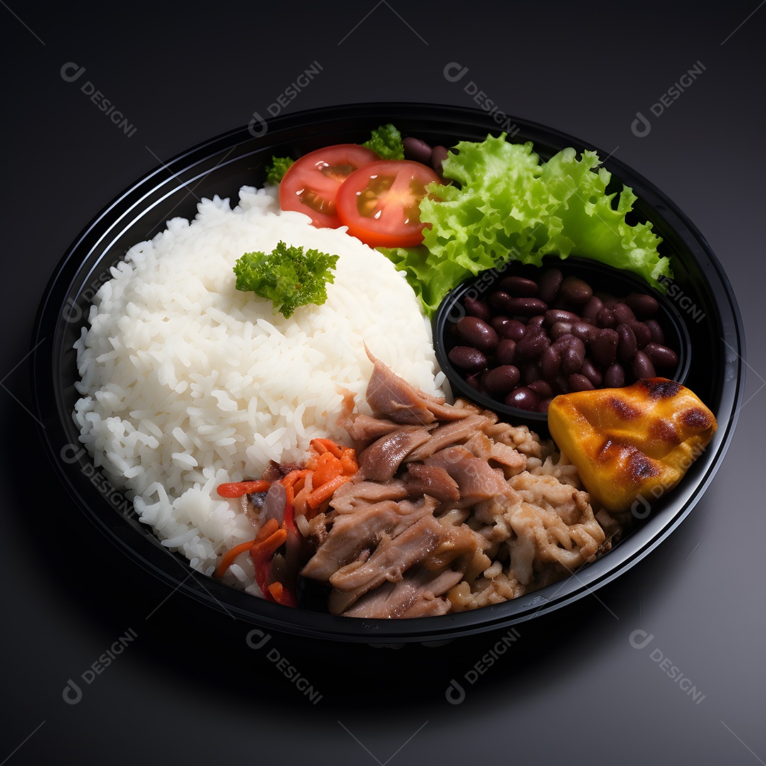 Prato de comida sobre fundo isolado