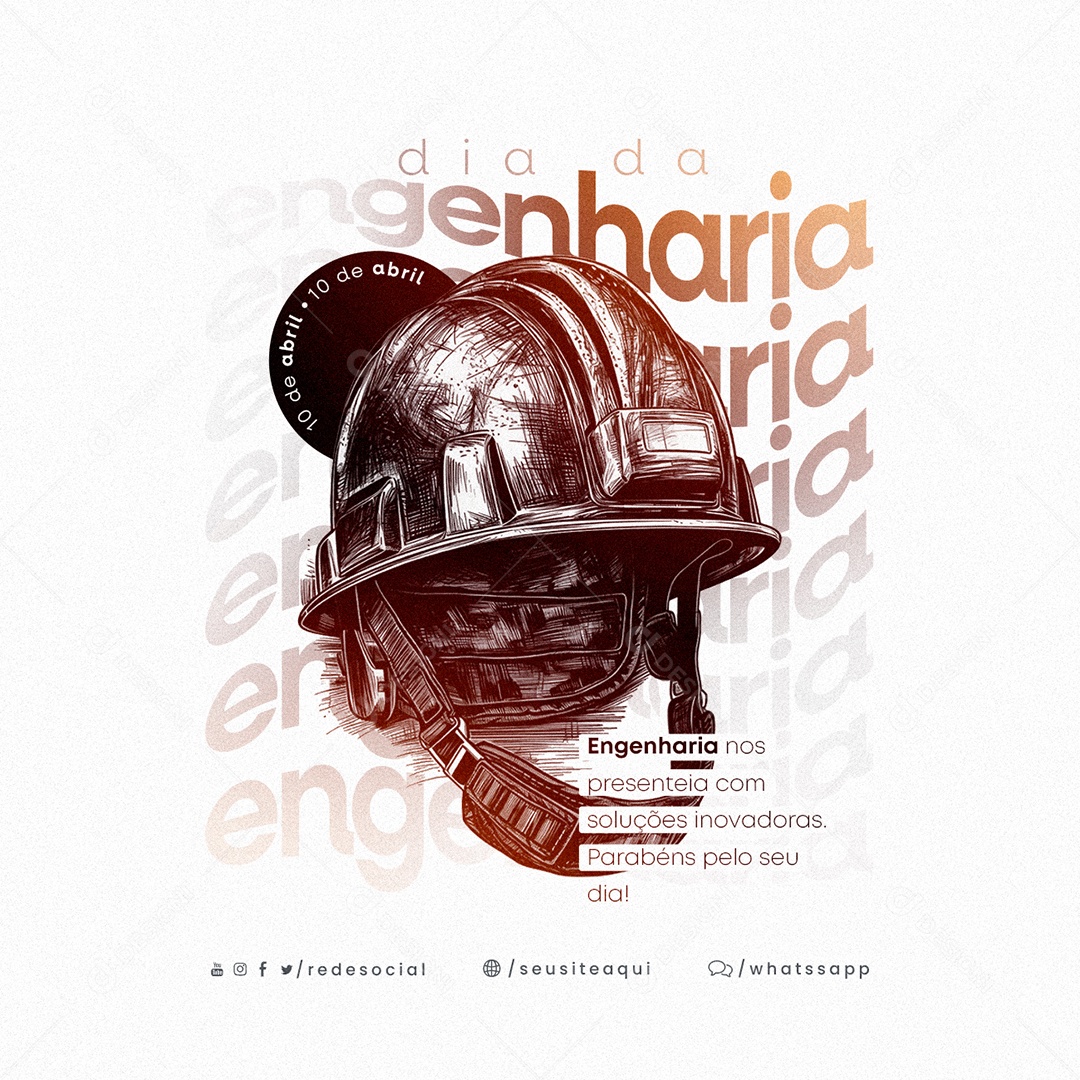 Engenharia Nos Presenteia Com Soluções Inovadoras Parabéns Dia Da Engenharia Social Media PSD Editável