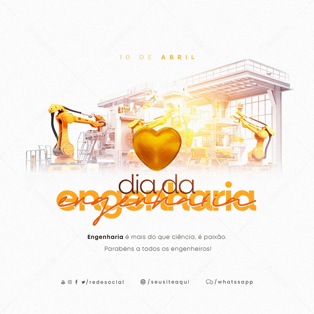 Engenharia É Mais Do Que Ciência Dia Da Engenharia Social Media PSD Editável