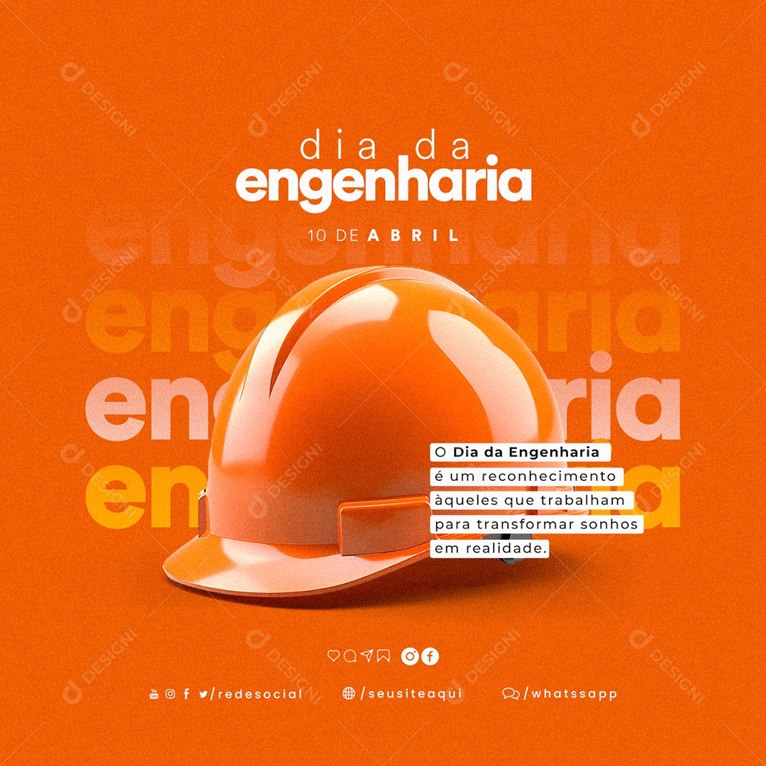 O Dia Da Engenharia É Um Reconhecimento Àqueles Que Trabalham Dia Da Engenharia Carrossel Social Media PSD Editável