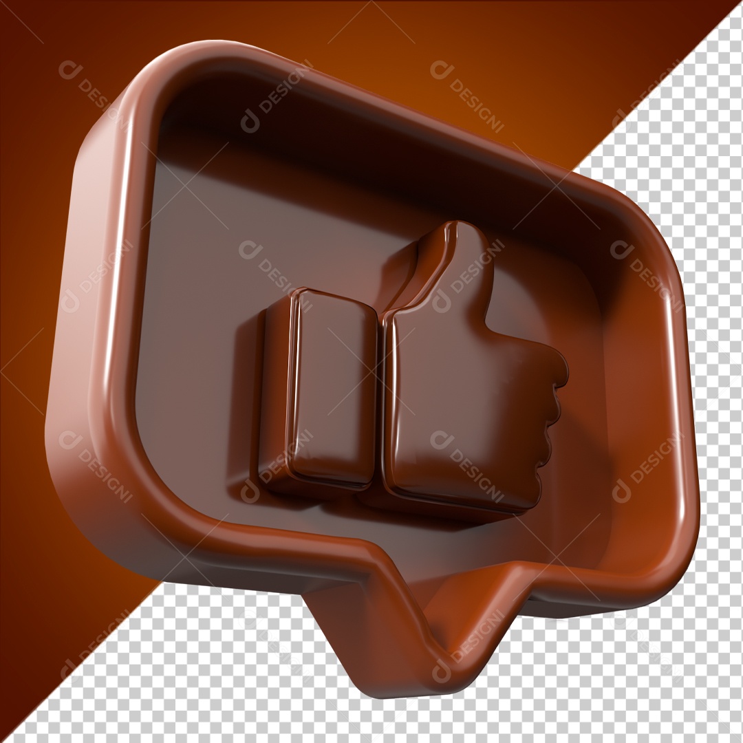 Ícone 3D Emoji Marrom Like De Marrom PSD