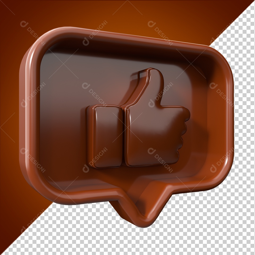 Ícone 3D Emoji Marrom Like De Marrom PSD