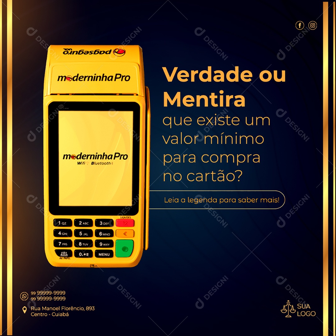 Verdade ou Mentira Que Existe um Valor Mínimo Para Compra no Cartão Social Media PSD Editável